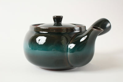 Mino ware Japanese Pottery Teapot Kyusu Aurora Ever Green with Infuser made in Japan