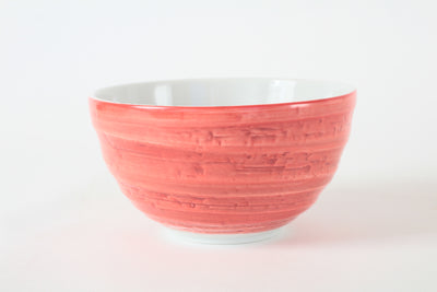 Mino ware Japanese Ceramics 5.1in Large Rice Bowl Donburi Red Turnip Made in Japan