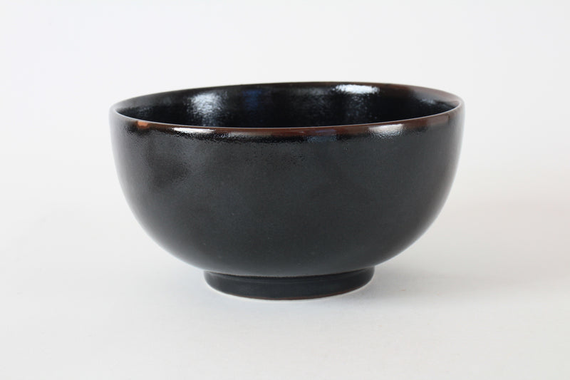 Mino ware Japanese Ceramics 6.3inch Donburi Bowl Tenmoku Black Made in Japan