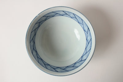 Mino ware Japanese Ceramics Rice Bowl Indigo Mesh made in Japan