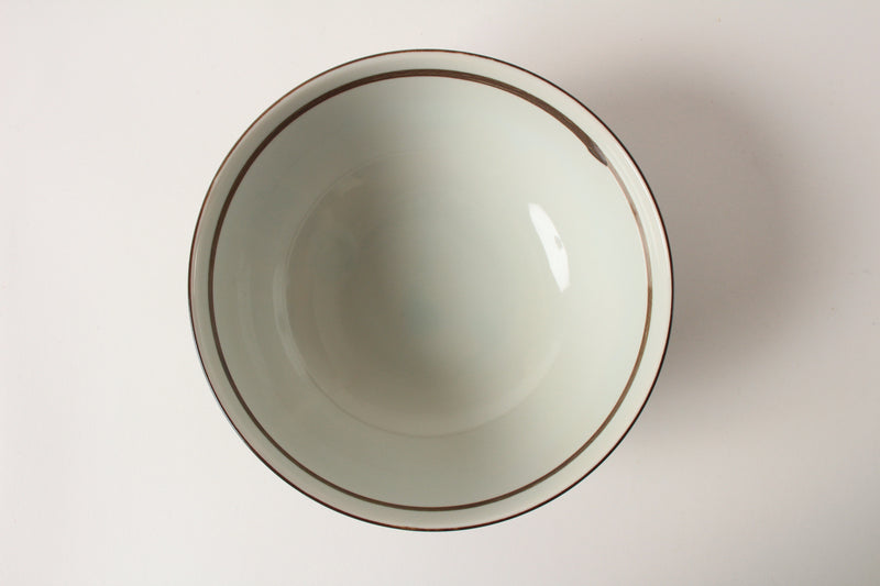 Mino ware Japanese Ceramics 6.3inch Donburi Bowl Indigo＆Brown Tokusa pattern