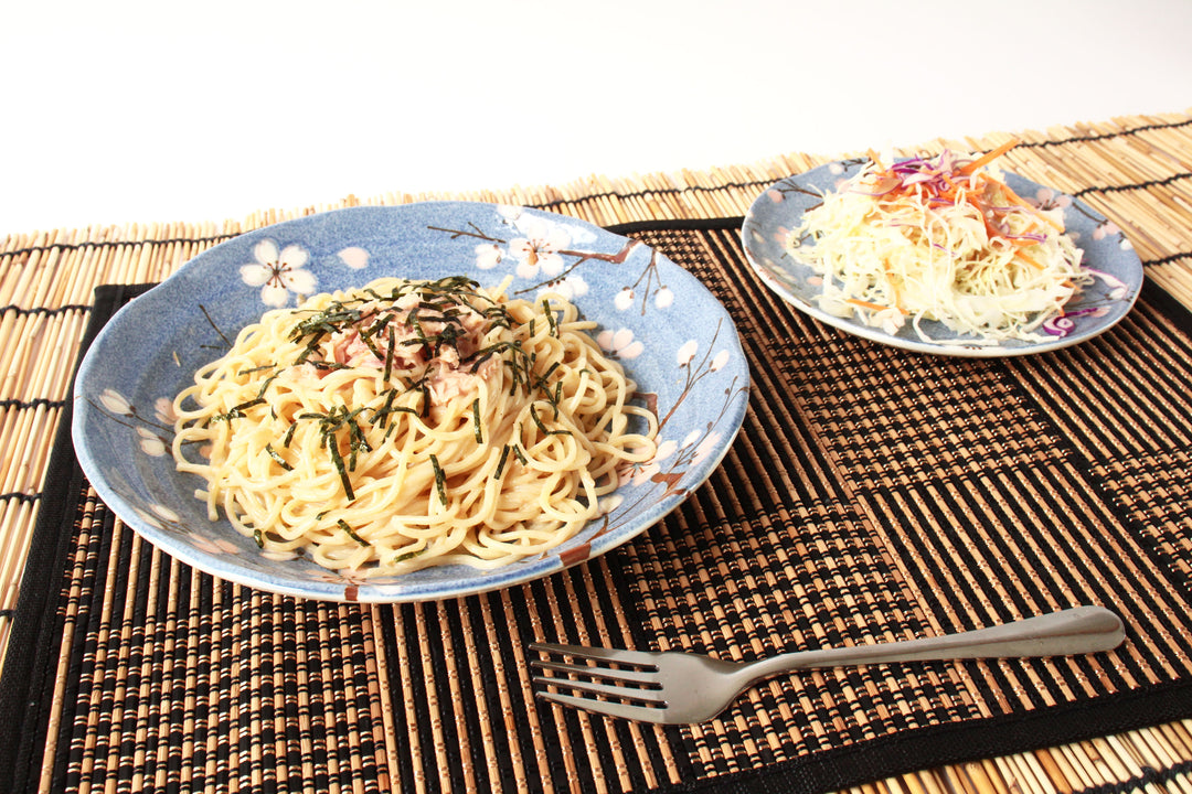 Mino ware Japanese Ceramics 2 Pasta Plate & 2 Salad Plate set