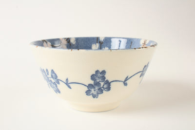 Mino ware Japanese Ceramics Rice Bowl Set of Two Sakura Blue made in Japan