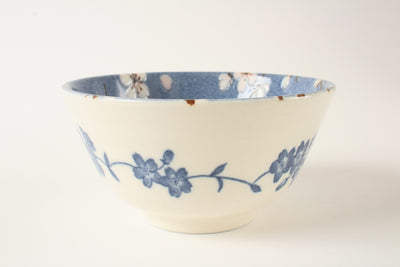 Mino ware Japanese Ceramics Rice Bowl Set of Two Sakura Blue made in Japan