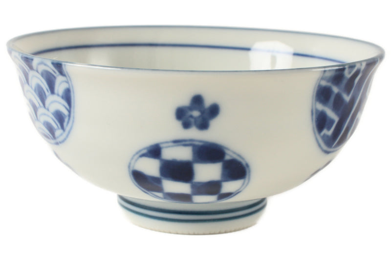 Mino ware Japanese Ceramics Rice Bowl Indigo Circle made in Japan
