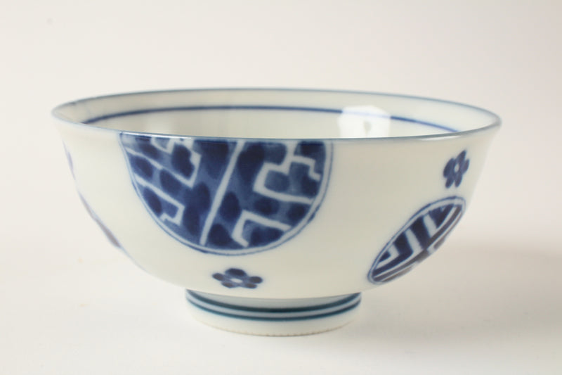 Mino ware Japanese Ceramics Rice Bowl Indigo Circle made in Japan