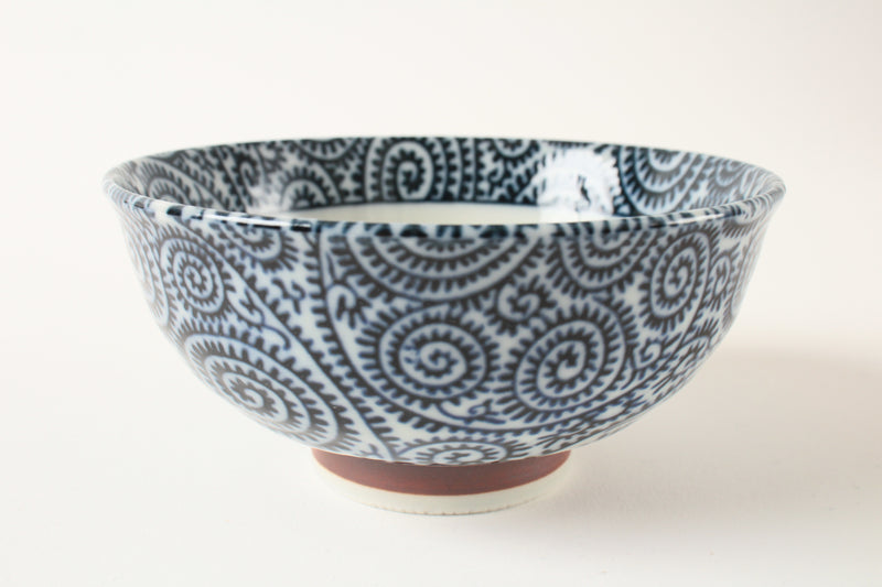Mino ware Japanese Ceramics Rice Bowl Indigo Karakusa made in Japan