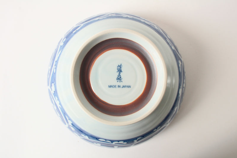 Mino ware Japan Ceramics Ramen Noodle Donburi Blue Karakusa Pattern
