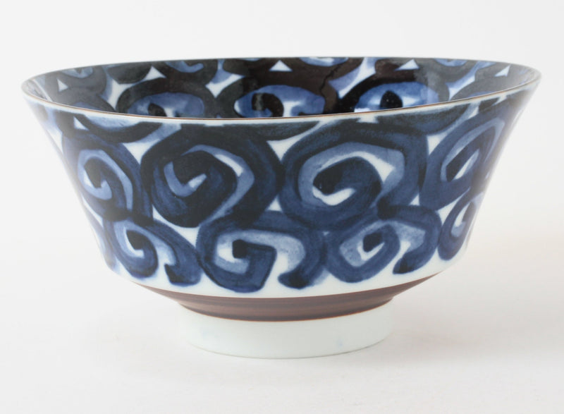 Mino ware Japan Ceramics Ramen Noodle Donburi Bowl Indigo Spiral pattern Made in Japan