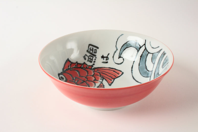 Mino ware Japan Ceramics Medetai Ramen Bowl Red Sea Bream made in Japan