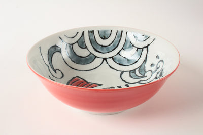 Mino ware Japan Ceramics Medetai Ramen Bowl Red Sea Bream made in Japan