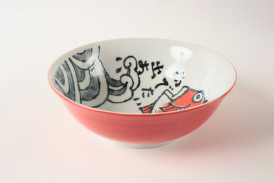 Mino ware Japan Ceramics Medetai Ramen Bowl Red Sea Bream made in Japan