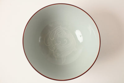 Mino ware Japanese Ceramics Rice Bowl Carp made in Japan