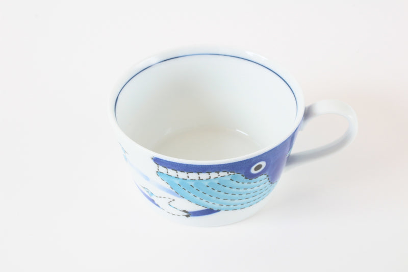 Mino ware Japanese Ceramics Soup Cup Whale and Penguin Made in Japan