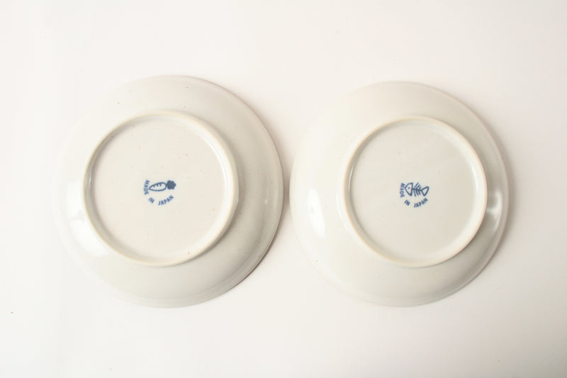 Mino ware Japan Ceramics Round Plate Set of Two Cat & Rabbit made in Japan