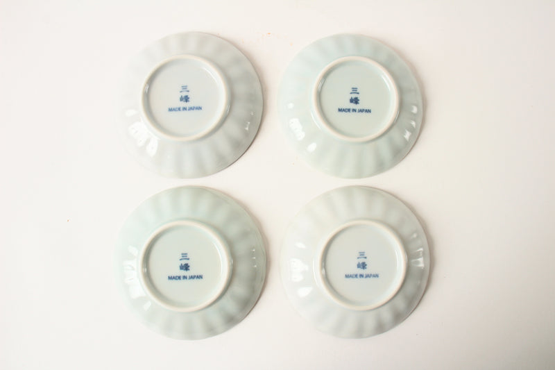 Mino ware Japan Ceramics Plum & Line Mini Plate Set made in Japan