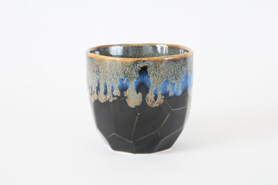 Mino ware Japanese Ceramics Mug Cup Black and Blue, Gold Flow, Made in Japan