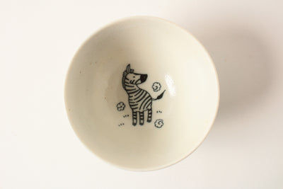 Mino ware Japan Ceramics Rice Bowl Wild Animals made in Japan