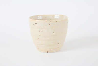 Mino Ware Japanese Pottery Mug Cup, Beige, Uneven Dots, Made in Japan