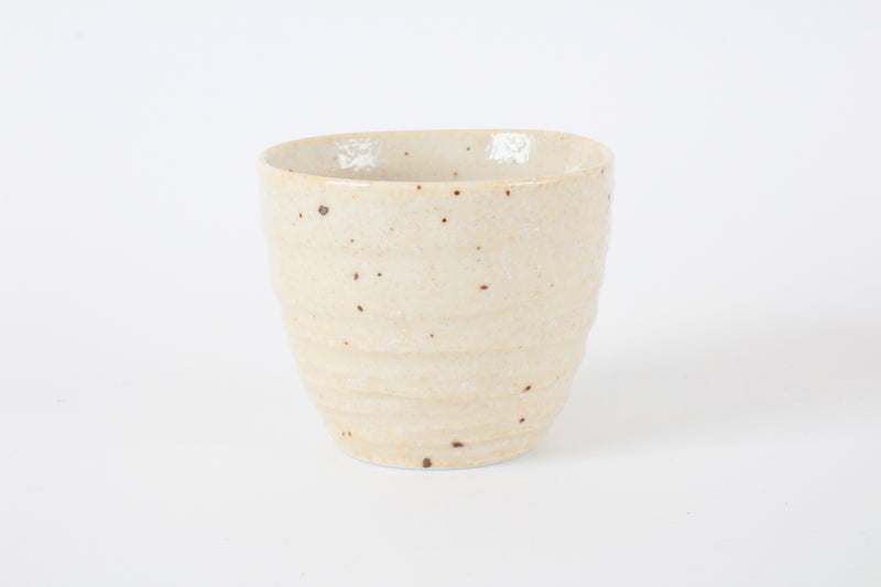 Mino Ware Japanese Pottery Mug Cup, Beige, Uneven Dots, Made in Japan