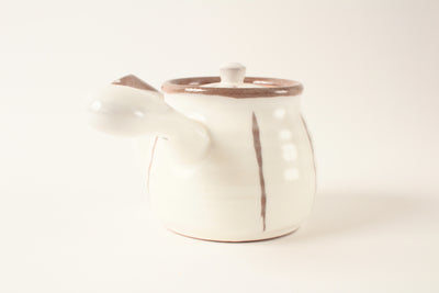 Mino ware Japanese Pottery Teapot Rokubey Kyusu Matte White Tokusa made in Japan
