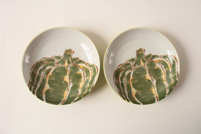 Mino ware Japan Ceramics Pumpkin Plate Set of Two made in Japan