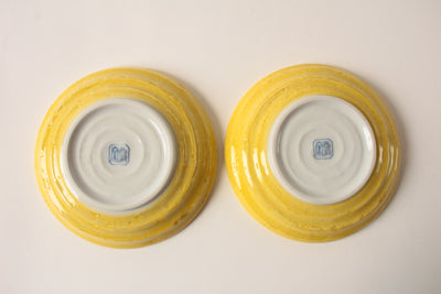 Mino ware Japan Ceramics Yellow Bell Pepper Plate Set of Two made in Japan