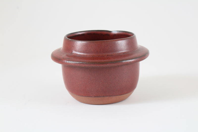 Mino Ware Japanese Ceramics Clay Pickling Jar, Reddish-Brown, made in Japan