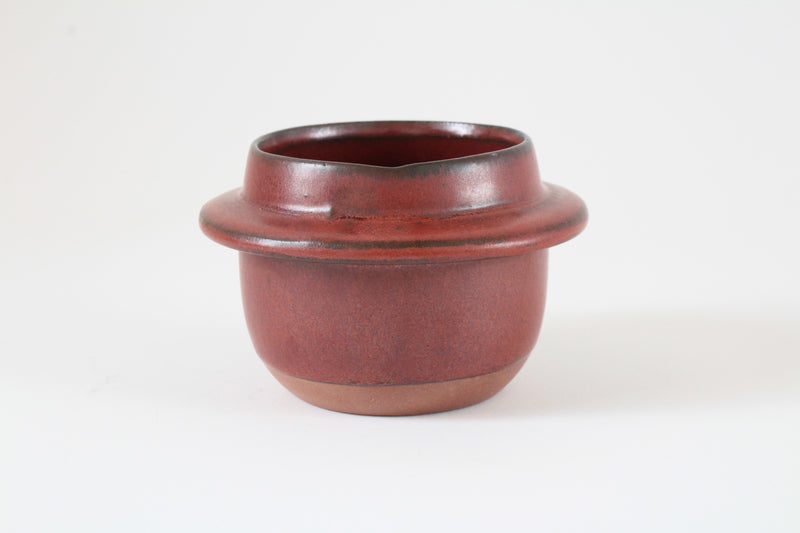 Mino Ware Japanese Ceramics Clay Pickling Jar, Reddish-Brown, made in Japan