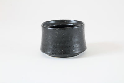 Mino Ware Japanese Ceramics Condiment Container, Black-Karatsu, made in Japan