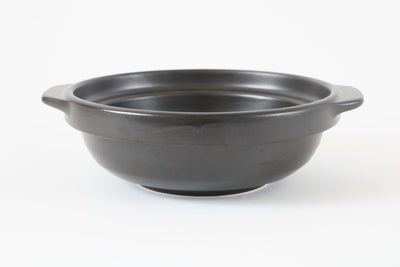 Mino ware Japanese Pottery Clay Pot Donabe (6.3inch) Tokusa Brown Lid, Black Pot, Made in Japan