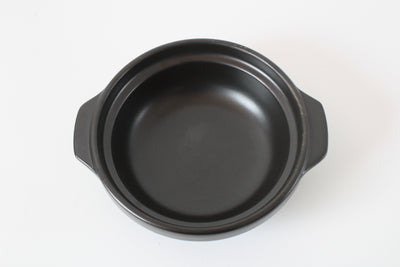 Mino ware Japanese Pottery Clay Pot Donabe (6.3inch) Karakusa Brown Lid, Black Pot, Made in Japan