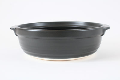 Mino ware Japanese Pottery Clay Pot Donabe (8.5inch) Tokusa Brown Lid, Black pot, Made in Japan