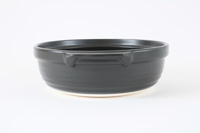 Mino ware Japanese Pottery Clay Pot Donabe (8.5inch) Karakusa Brown Lid, Black pot, Made in Japan