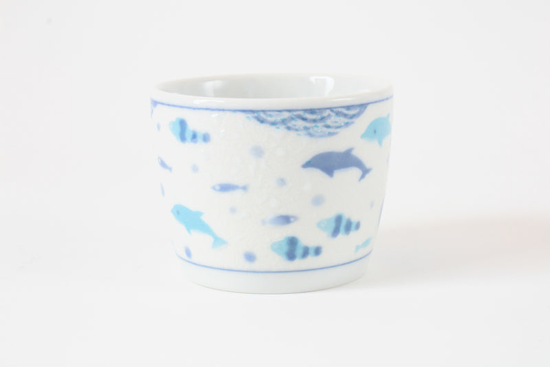 Mino ware Japanese Ceramics Sobachoko Teacup Whale Shark made in Japan