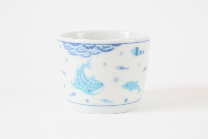 Mino ware Japanese Ceramics Sobachoko Teacup Whale Shark made in Japan