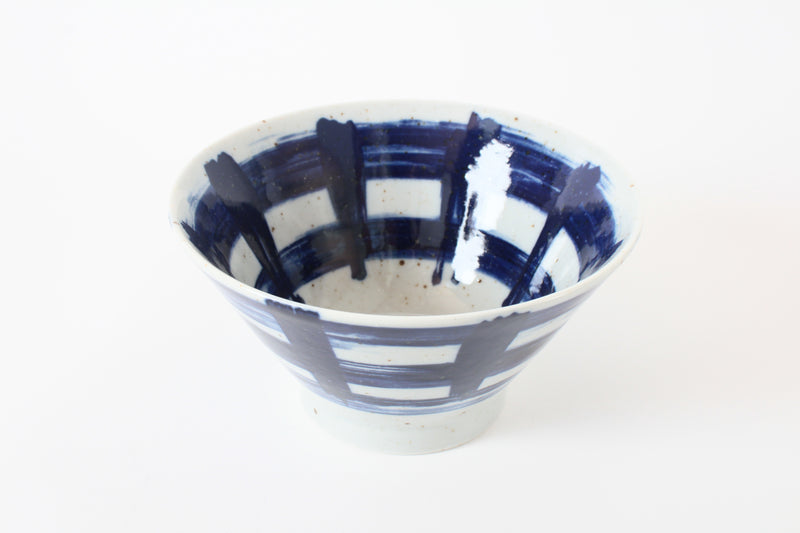 Mino ware Japan Ceramics Deep Bowl (Donburi) Brushstroke Lattice made in Japan