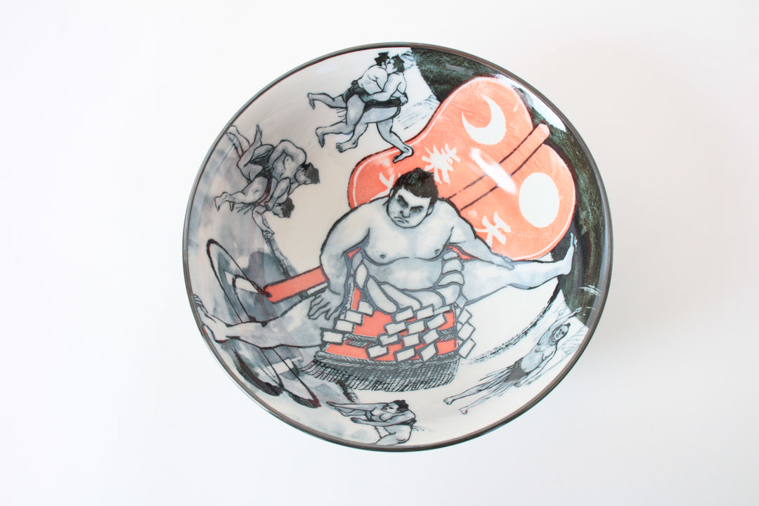 Mino ware Japanese Ceramics Ramen Noodle Donburi Bowl Sumo made in