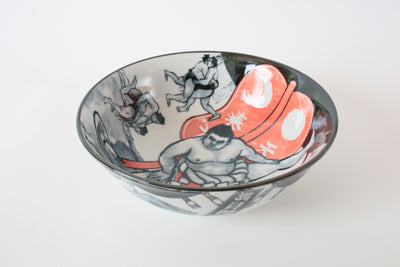 Mino ware Japanese Ceramics Ramen Noodle Donburi Bowl Sumo made in Japan