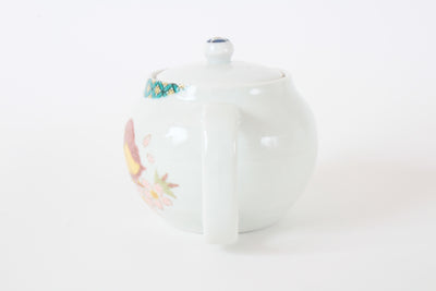 Kutani ware Japanese Pottery Teapot Kyusu Flowers and Sparrows with Infuser made in Japan