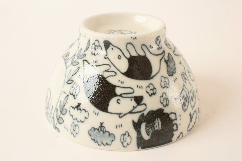 Mino ware Japan Ceramics Rice Bowl Wild Animals made in Japan