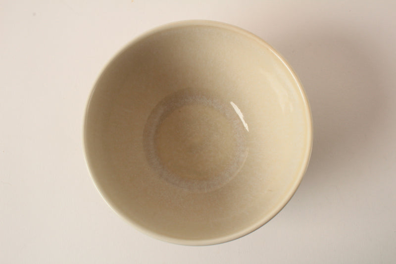 Mino ware Japanese Ceramics Cereal Bowl White Drippy Glaze made in Japan