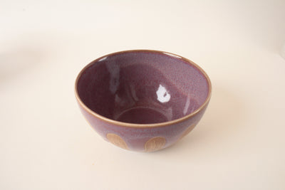 Mino ware Japanese Ceramics Cereal Bowl Purple Drippy Glaze made in Japan