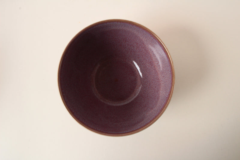 Mino ware Japanese Ceramics Cereal Bowl Purple Drippy Glaze made in Japan