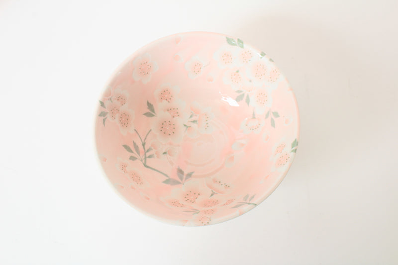 Mino ware Japanese Ceramics Large Rice Bowl Sakura Pink Made in Japan