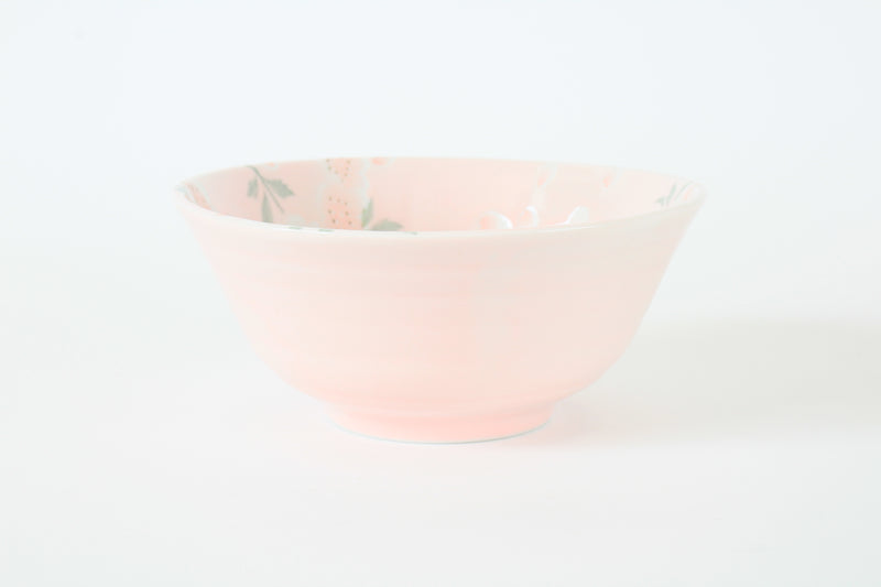 Mino ware Japanese Ceramics Large Rice Bowl Sakura Pink Made in Japan