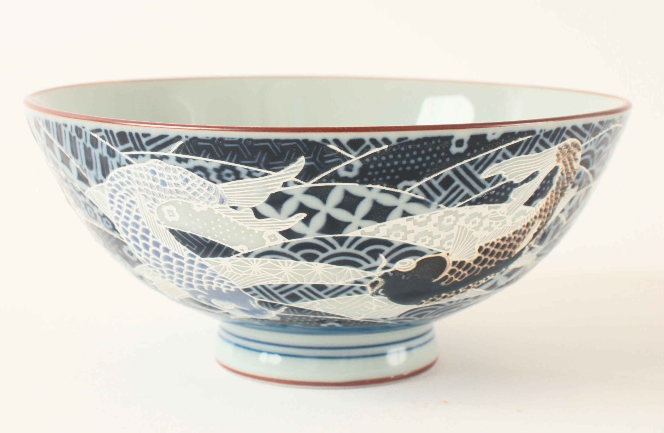 Mino ware Japanese Ceramics 5.5in Rice Bowl Carp made in Japan – Japan ...