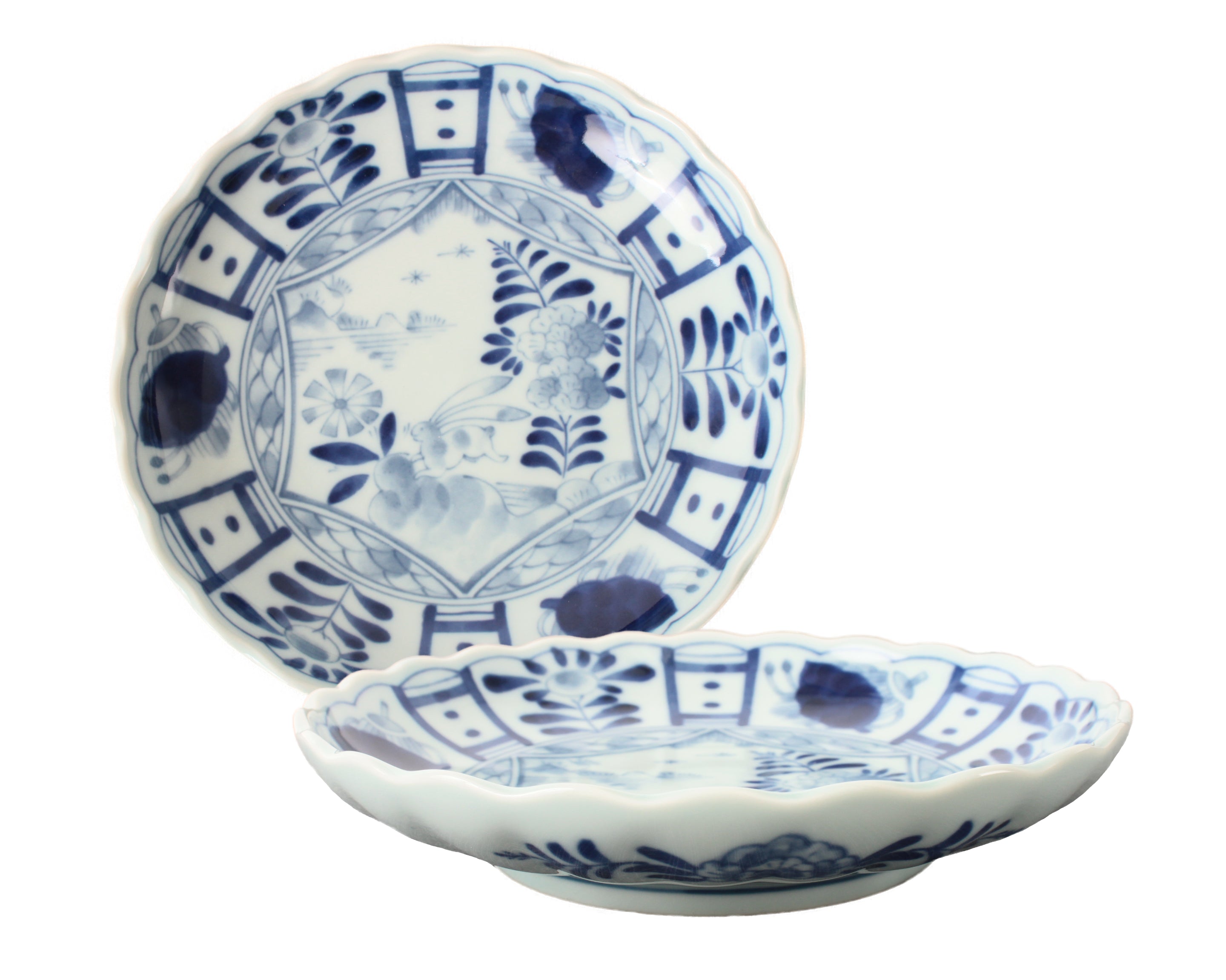 Mino ware Japanese ceramics ladder rabbit plate set of Two – Japan ...