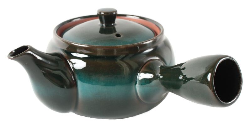 Mino ware Japanese Pottery Teapot Kyusu Aurora Ever Green with Infuser made in Japan
