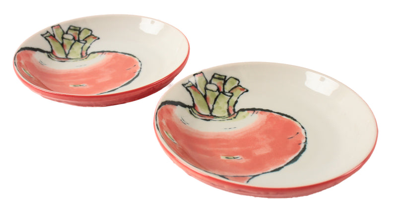 Mino ware Japan Ceramics Turnip Plate Set of Two made in Japan